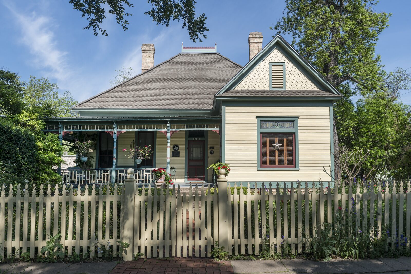 A frame cottage in the Hyde Park neighborhood of Austin